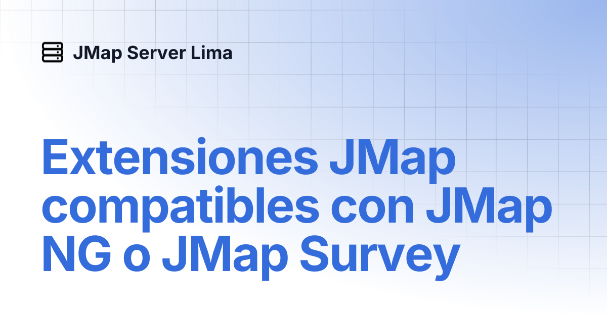 Extensiones JMap compatibles con JMap NG o JMap Survey | Español | JMap ...